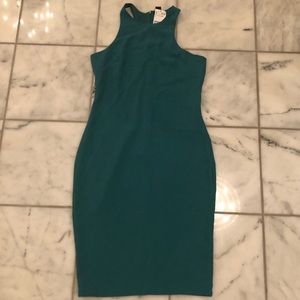 Green racer back dress